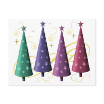 Cartão-postal das Árvores de Natal Modernas