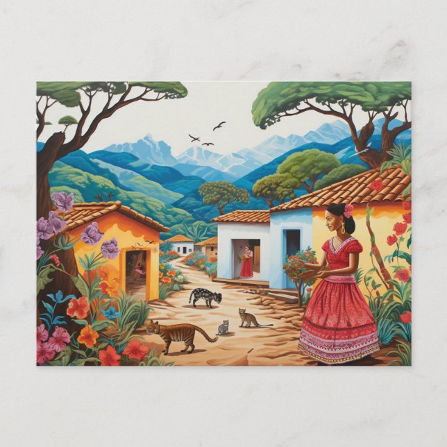Cartão Postal De Festividades Cartão-postal das ruas do México (Frente)