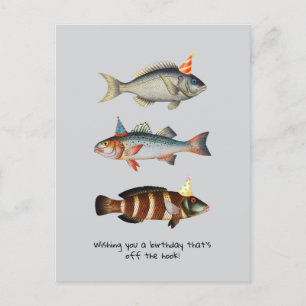 Cartão Postal De Festividades Cartão-postal de aniversário para o Peixe-Pescaria
