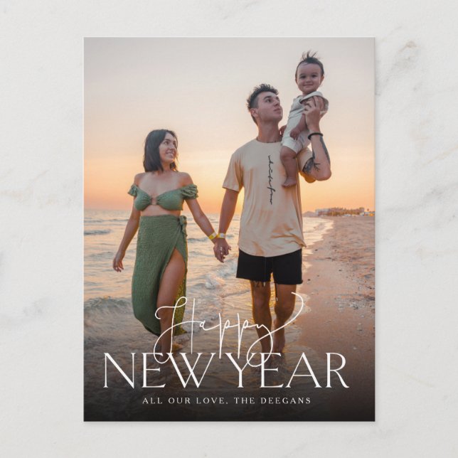 Cartão Postal De Festividades Cartão-postal de Anos novos planos Script e Sans V (Frente)