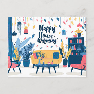Cartão Postal De Festividades Cartão-postal de aquecimento da casa feliz