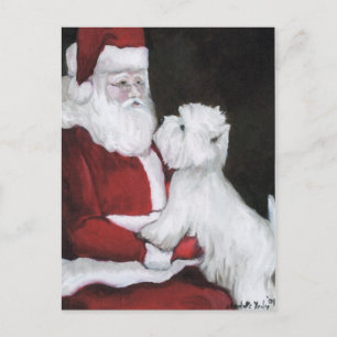 Cartão Postal De Festividades Cartão-postal de Arte de Cão Terrier, Sant e West 