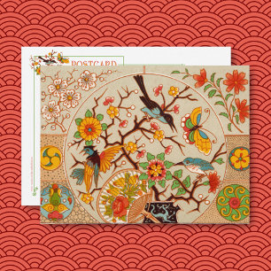 Cartão Postal De Festividades Cartão-postal de aves e borboletas