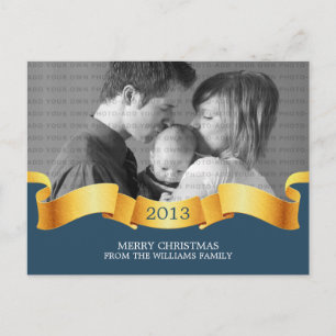 Cartão Postal De Festividades Cartão-postal de banner de férias azul