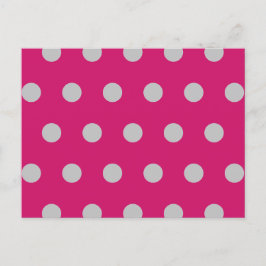 Cartão Postal De Festividades Cartão-postal de bolinhas (rosa-quente e Cinza)