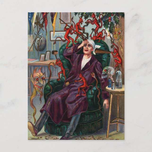 Cartão Postal De Festividades Cartão-postal de Demônios de Ano Novo (Frente)