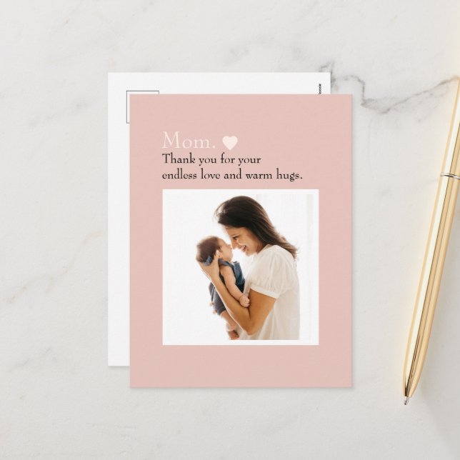 Cartão Postal De Festividades Cartão-postal de Dia de as mães personalizado com  (Frente/Verso In Situ)