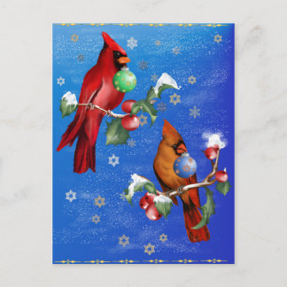Cartão Postal De Festividades Cartão-postal de duas aves de Natal