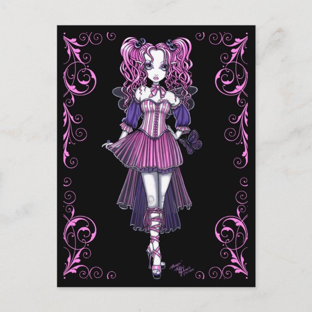 Cartão Postal De Festividades Cartão-postal de fada de Namorados rosa "Maegan" (Frente)