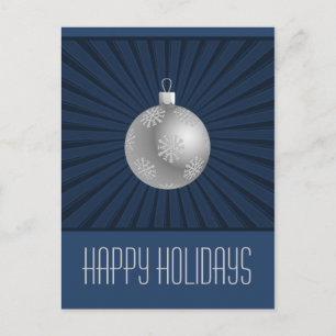 Cartão Postal De Festividades Cartão-postal de faixas de amido, azul escuro