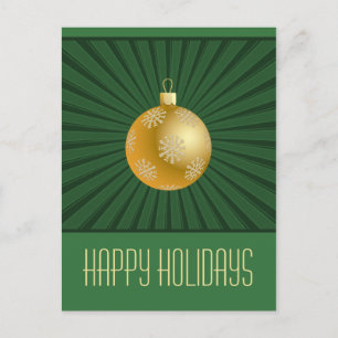 Cartão Postal De Festividades Cartão-postal de faixas de amido, verde e Dourado