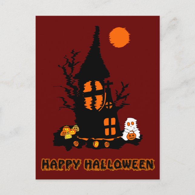 Cartão Postal De Festividades Cartão-postal de Feliz Halloween (Frente)
