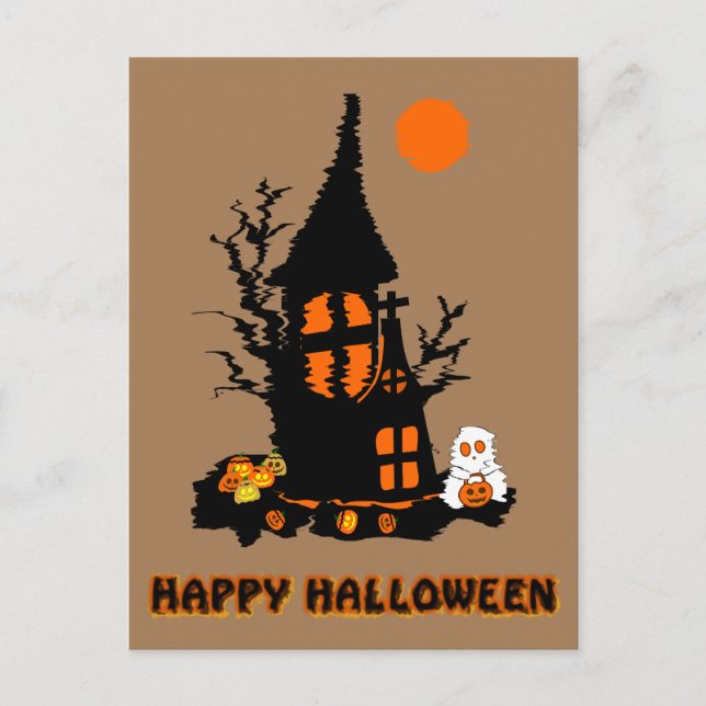 Cartão Postal De Festividades Cartão-postal de Feliz Halloween (Frente)