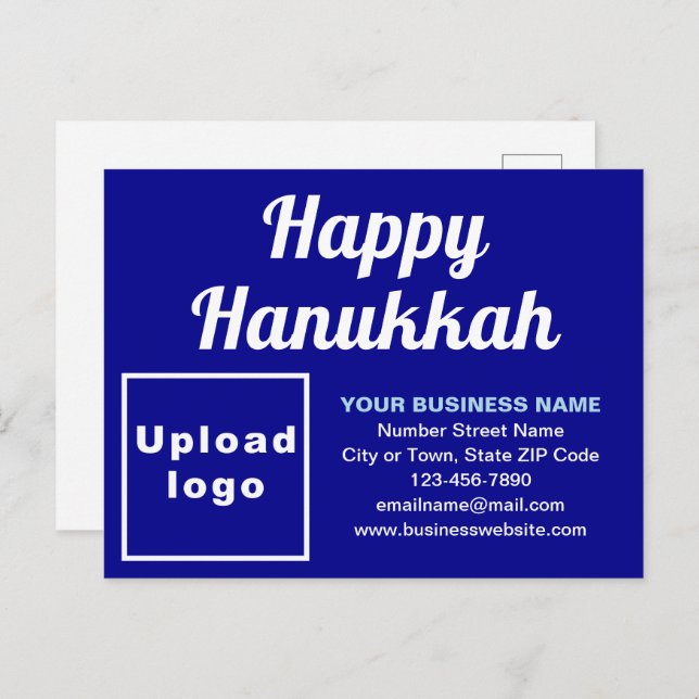 Cartão Postal De Festividades Cartão-postal de Feriado Azul do Hanukkah Comercia (Frente/Verso)