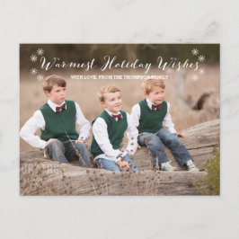 Cartão Postal De Festividades Cartão-postal de Feriado Branco Mais Quente