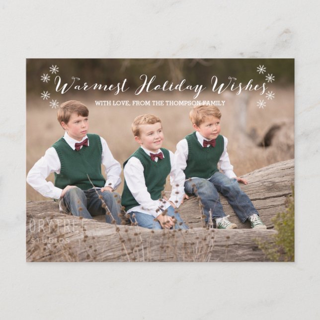 Cartão Postal De Festividades Cartão-postal de Feriado Branco Mais Quente (Frente)