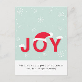 Cartão Postal De Festividades Cartão-postal de Feriado de Joy Mint Snow