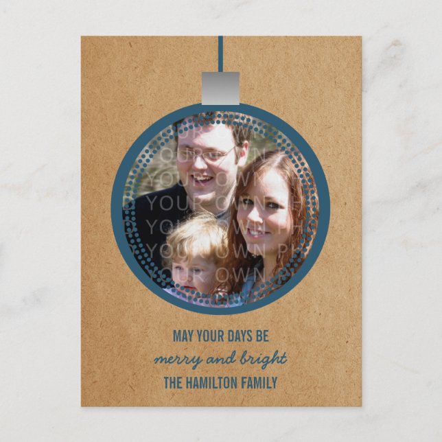 Cartão Postal De Festividades Cartão-postal de Feriado de Mod Azul (Frente)