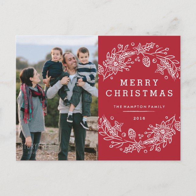 Cartão Postal De Festividades Cartão-postal de Feriado de Natal - Berry (Frente)