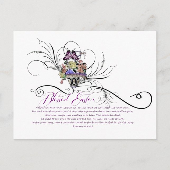 Cartão Postal De Festividades Cartão-postal de Feriado de Páscoa Abençoado (Frente)
