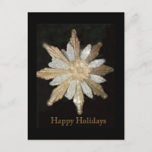 Cartão Postal De Festividades Cartão-postal de Feriado Dourado Snowflake