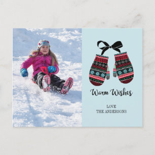 Cartão Postal De Festividades Cartão-postal de Feriado Mittens Quente