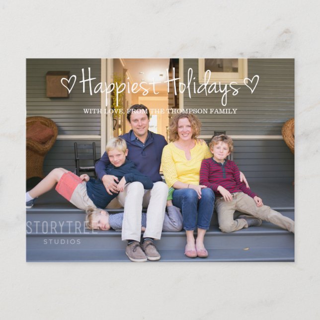 Cartão Postal De Festividades Cartão-postal de Feriados Brancos (Frente)