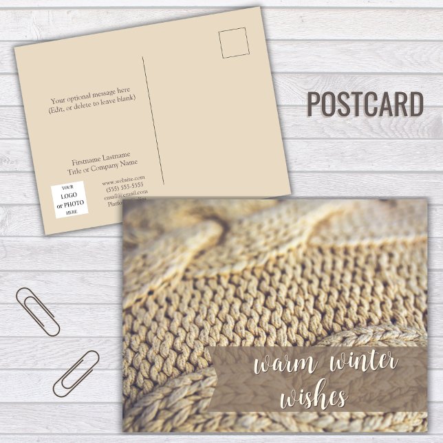 Cartão Postal De Festividades Cartão-postal de feriados felizes para o Realtor W (Warm winter wishes postcard)