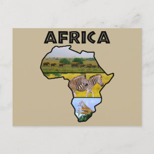Cartão Postal De Festividades Cartão-postal de férias continentais da Africa Wil
