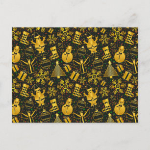 Cartão Postal De Festividades Cartão-postal de férias de colagem de Natal metáli