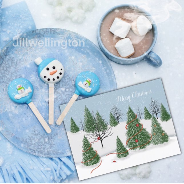 Cartão Postal De Festividades Cartão-postal de Férias de Natal da Floresta Encan (Criador carregado)