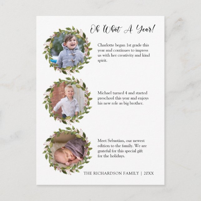 Cartão Postal De Festividades Cartão-postal de férias de revisão de ano (Frente)