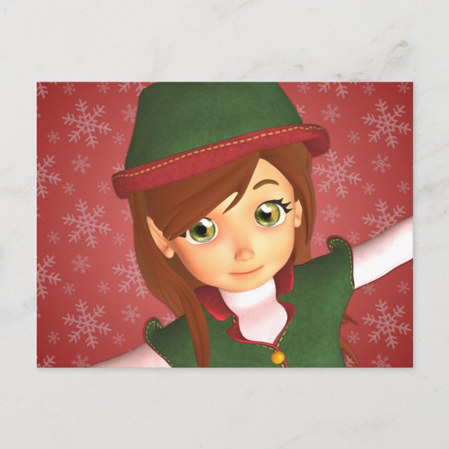 Cartão Postal De Festividades Cartão-postal de Férias Elf para papais noeis (Frente)