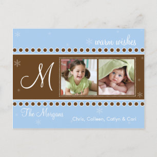 Cartão Postal De Festividades Cartão-postal de férias personalizável ・ Flocos de