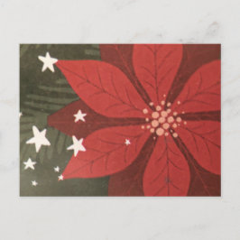 Cartão Postal De Festividades Cartão-postal de Férias Poinsettia e Estrelas