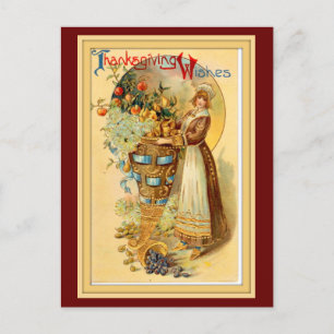 Cartão Postal De Festividades Cartão-postal de Férias Vintage Thankiness