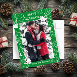 Cartão Postal De Festividades Cartão-postal de FOTO PERSONALIZADO de Natal Holly<br><div class="desc">Personalize este cartão-postal adicionando sua própria foto e texto sobre o fundo desenhado à mão, clique em "personalizar" para editar o texto e adicionar uma foto, você também pode editar as cores e as fontes. Adicione a foto abaixo dos dois arquivos de trabalho de arte se quiser que a arte...</div>