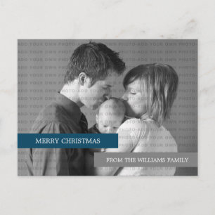 Cartão Postal De Festividades Cartão-postal de fotografia moderno (Azul/Cinza)