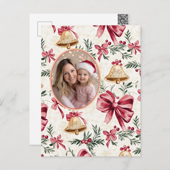 Cartão Postal De Festividades Cartão-postal de fotos com Bells Dourados para Arc (Frente/Verso)