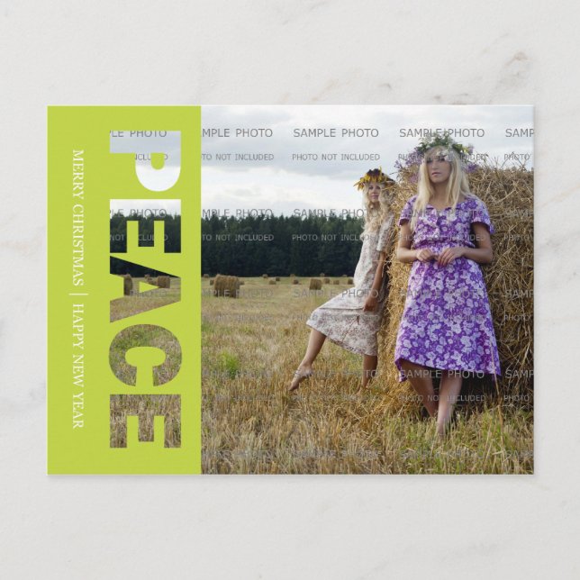 Cartão Postal De Festividades Cartão-postal de fotos de Natal da Paz (Frente)