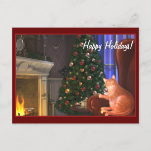 Cartão Postal De Festividades Cartão-postal de gatos feriados