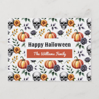 Cartão Postal De Festividades Cartão-postal de Halloween de Aquarela Personaliza