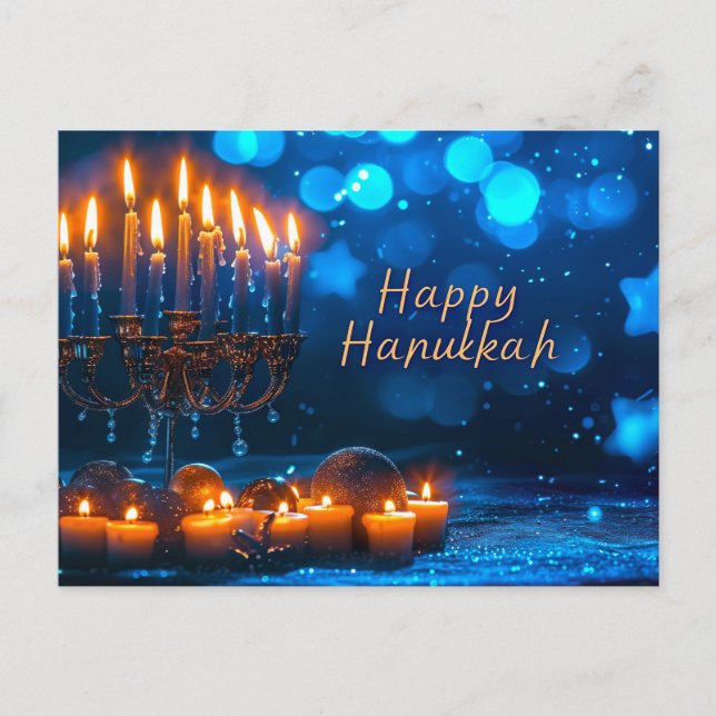 Cartão Postal De Festividades Cartão-postal de Hanukkah feliz (Frente)
