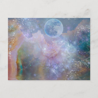 Cartão Postal De Festividades Cartão-postal de lua azul