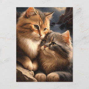 Cartão Postal De Festividades Cartão-postal de Namorados/Aniversário de Gatos Oc