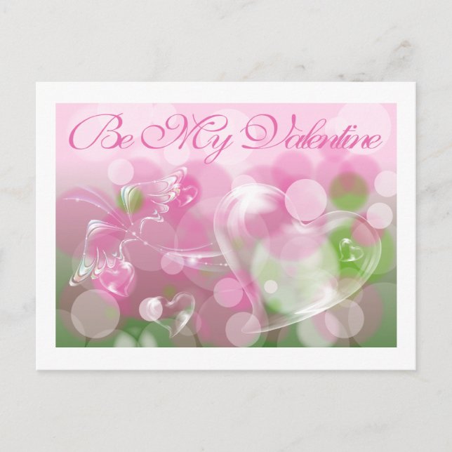 Cartão Postal De Festividades Cartão-postal de Namorados de bolha e borboleta (Frente)