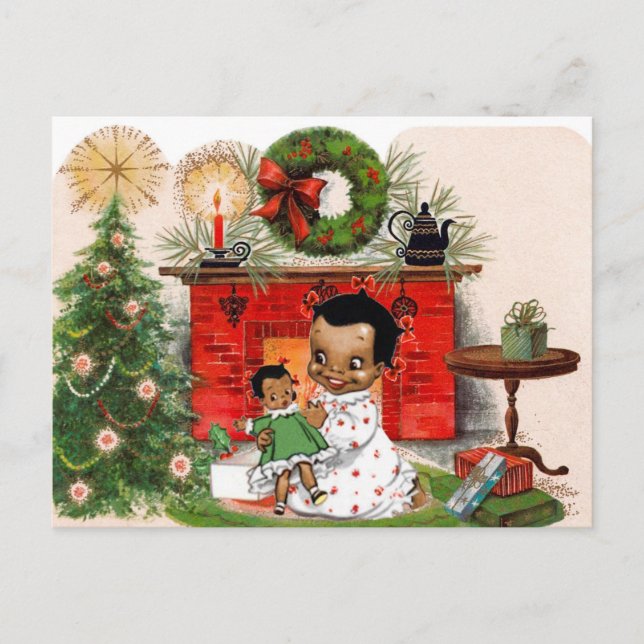 Cartão Postal De Festividades Cartão-postal de Natal Afro-Americano (Frente)