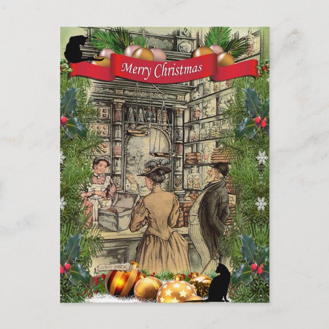 Cartão Postal De Festividades Cartão-postal de Natal Anton Pieck 'The Bakery' (Frente)