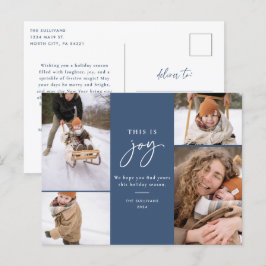 Cartão Postal De Festividades Cartão-postal de Natal Azul Esta é a Alegria