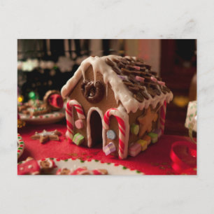 Cartão Postal De Festividades Cartão-postal de Natal da Casa Gingerbird
